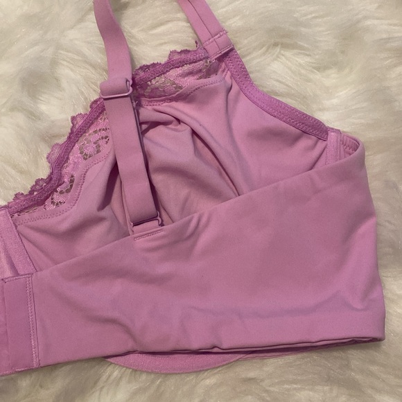 NEW SKIMS Fits Everybody Lace Unlined Scoop Bra Underwire, Petal Lilac, 46DD - Picture 10 of 11